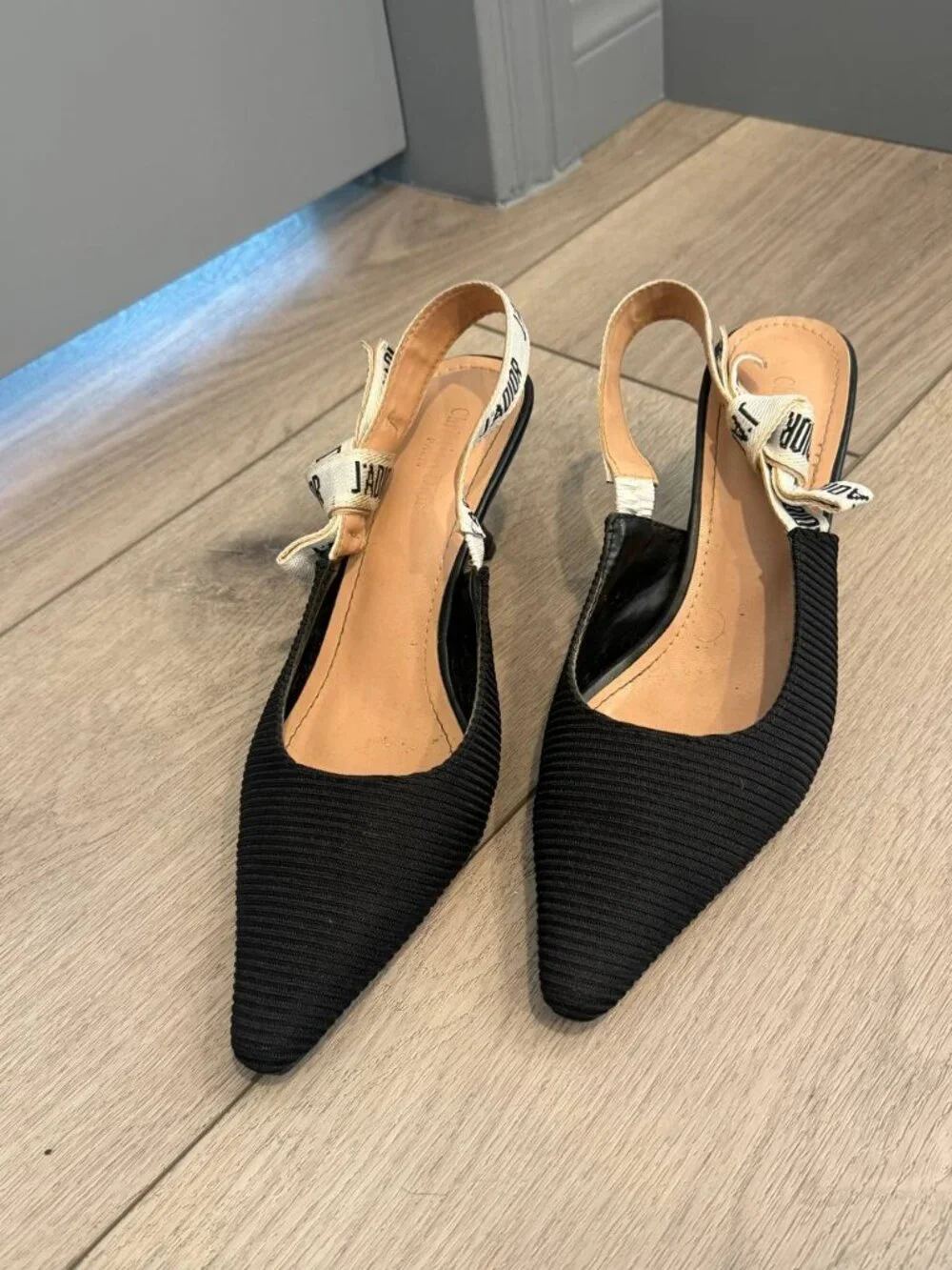 J'Adior Slingback  Pump Black Technical Fabric